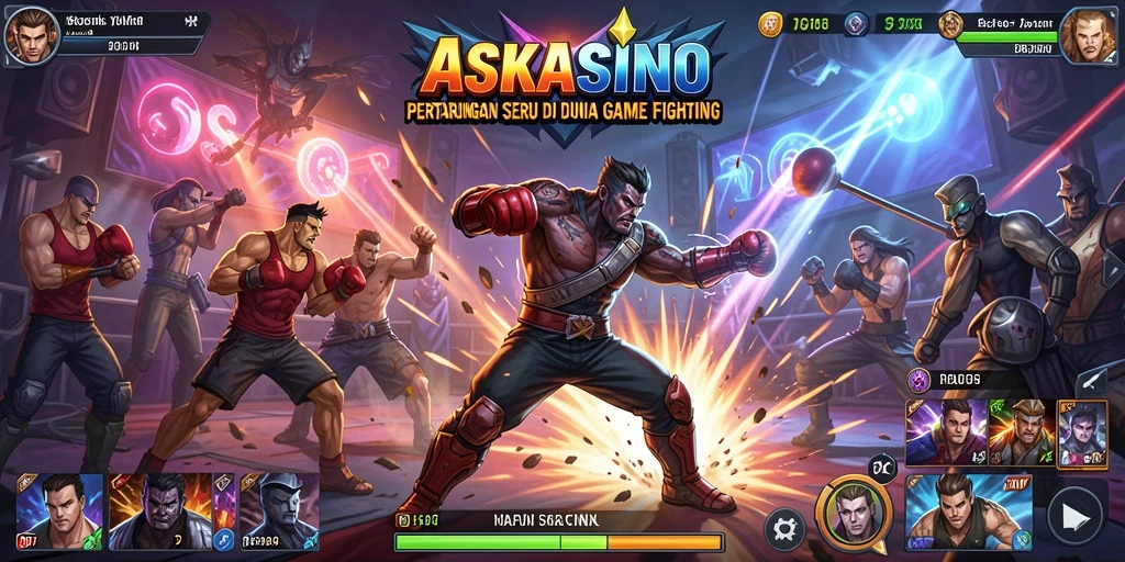 Tampilan gameplay menegangkan di ASKASINO saat karakter bertarung.